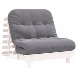 vidaXL Divano Letto Futon con Materasso Bianco 90x206x11cm Legno Pino - Vista aggiuntiva 2
