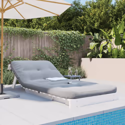 vidaXL Divano Letto Futon con Materasso Bianco 90x206x11cm Legno Pino - Vista aggiuntiva 3