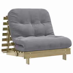 vidaXL Divano Letto Futon con Materasso 90x206x11cm Pino Impregnato - Vista aggiuntiva 2