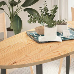 Piano per Tavolo 140x60x2 cm in Rovere Massello Ovale vidaXL5654