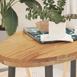 Piano Tavolo Marrone Chiaro 100x50x4cm in Rovere Massello Ovale vidaXL3071