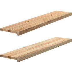 vidaXL Davanzali 2 pz Non Trattati 120x25x2cm Legno Massello di Rovere