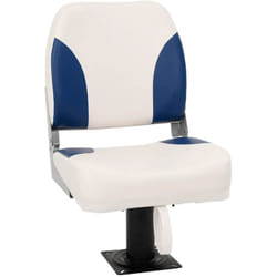Set Sedile per Barca Pieghevole 2pz Blu e Bianco 41x36x48 cm Vidaxl 625352