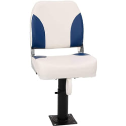 Set Sedile per Barca Pieghevole 2pz Blu e Bianco 41x36x48 cm Vidaxl 880434
