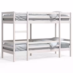 vidaXL Letto a Castello senza Materasso Bianco 90x190cm Massello Pino - Vista aggiuntiva 2