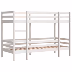 vidaXL Letto a Castello senza Materasso Bianco 90x190cm Massello Pino - Vista aggiuntiva 3