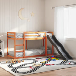 vidaXL Letto Castello Scivolo Scala Marrone Cera 90x200 cm Legno Pino