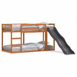 vidaXL Letto Castello Scivolo Scala Marrone Cera 90x200 cm Legno Pino - Vista aggiuntiva 2