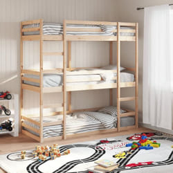 Vidaxl - Letto a Castello Triplo 80x200 cm in Legno Massello di Pino
