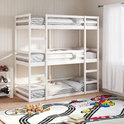 Vidaxl - Letto a Castello Triplo Bianco 90x200 cm Legno Massello di Pino