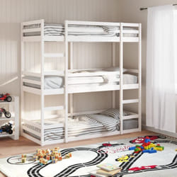 Vidaxl - Letto a Castello Triplo Bianco 75x190 cm Legno Massello di Pino