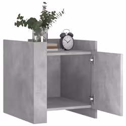 vidaXL Comodino Grigio Cemento 45x50x50 cm in Truciolato - Vista aggiuntiva 3