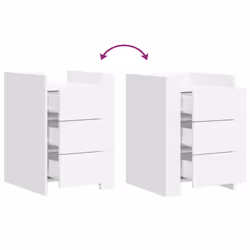 VidaXL 848304 comodino Bianco - Vista aggiuntiva 4