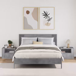 vidaXL Comodini a Muro 2 pz Grigio Cemento 45x30x35 cm - Vista aggiuntiva 3