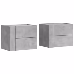 vidaXL Comodini a Muro 2 pz Grigio Cemento 45x30x35 cm - Vista aggiuntiva 2