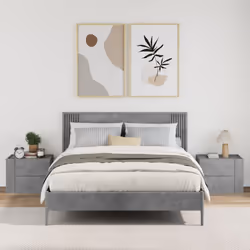 vidaXL Comodini a Muro 2 pz Grigio Cemento 45x30x35 cm - Vista aggiuntiva 3