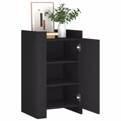 vidaXL Credenza Nera 45x35x75 cm in Legno Multistrato - Vista aggiuntiva 3
