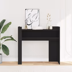 vidaXL Tavolino Consolle Nero 100x35x90 cm in Legno Multistrato - Vista aggiuntiva 3