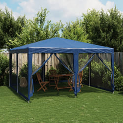 vidaXL Tenda per Feste con 8 Pareti Laterali in Rete Blu 4x4 m HDPE
