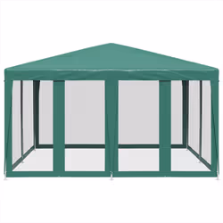vidaXL Tenda per Feste con 8 Pareti Laterali in Rete Verde 4x4 m HDPE - Vista aggiuntiva 3