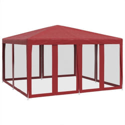 Tenda per Feste con 8 Pareti Laterali in Rete Rossa 4x4 m hdpe Vidaxl 179293
