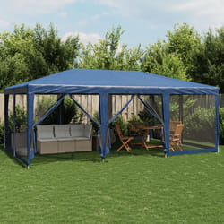 vidaXL Tenda per Feste con 10 Pareti Laterali in Rete Blu 6x4 m HDPE