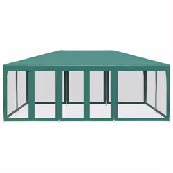 vidaXL Tenda per Feste con 10 Pareti Laterali in Rete Verde 6x4 m HDPE - Vista aggiuntiva 3