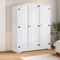 Questo classico armadio in legno offre un ampio spazio per riporre i vostri abiti, scarpe e accessori in modo ordinato. Legno ...
