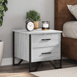 vidaXL Comodini 2 pz Grigio Sonoma 40x41x40 cm in Truciolato
