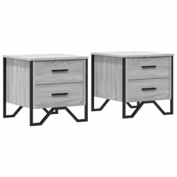 vidaXL Comodini 2 pz Grigio Sonoma 40x41x40 cm in Truciolato - Vista aggiuntiva 2