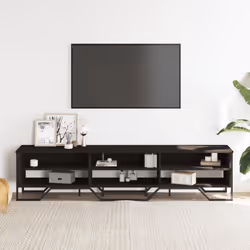 vidaXL Mobile Porta TV Nero 180x34x41 cm in Legno Multistrato - Vista aggiuntiva 3
