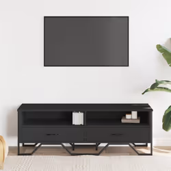 vidaXL Mobile Porta TV Nero 122x34x41 cm in Legno Multistrato - Vista aggiuntiva 3