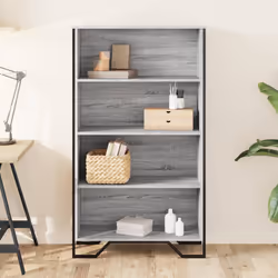 vidaXL Libreria Grigio Sonoma 80x31x137,5 cm in Legno Multistrato - Vista aggiuntiva 3