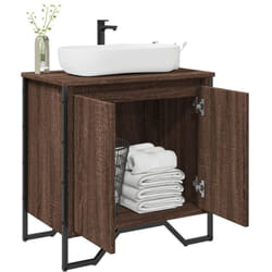 Mobile Lavabo Bagno Rovere Marrone 60x35x60cm in Truciolato - Vidaxl