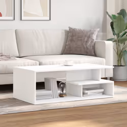 vidaXL Tavolino da Salotto Bianco 102x55x35 cm in Legno Multistrato - Vista aggiuntiva 3