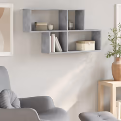 vidaXL Scaffale a Muro Grigio Cemento 100x20x53 cm Legno Multistrato - Vista aggiuntiva 3