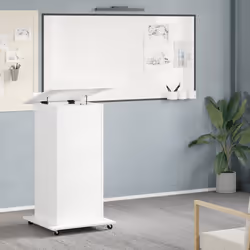 vidaXL Leggio con Ruote e Cassetto Bianco 55x55x107 cm in Multistrato - Vista aggiuntiva 3