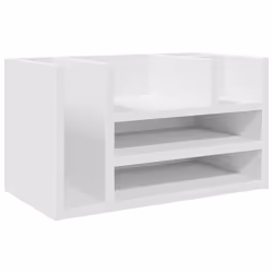 vidaXL Organizer da Scrivania Bianco 44,5x24x25 cm Legno Multistrato - Vista aggiuntiva 2