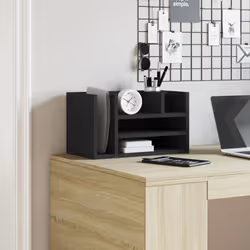 vidaXL Organizer da Scrivania Nero 44,5x24x25 cm in Legno Multistrato - Vista aggiuntiva 3