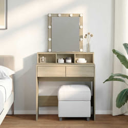 vidaXL Toeletta con LED Rovere Sonoma 80x41x144,5 cm