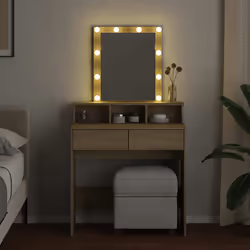 vidaXL Toeletta con LED Rovere Sonoma 80x41x144,5 cm - Vista aggiuntiva 3