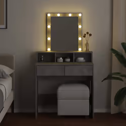 vidaXL Toeletta con LED Grigio Cemento 80x41x144,5 cm - Vista aggiuntiva 3