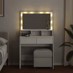 vidaXL Toeletta con LED Bianca 80x41x134,5 cm - Vista aggiuntiva 3