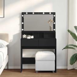 vidaXL Toeletta con LED Nera 80x41x134,5 cm