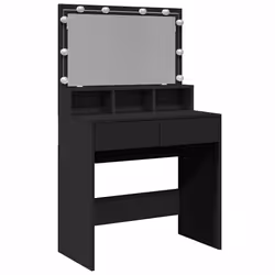 vidaXL Toeletta con LED Nera 80x41x134,5 cm - Vista aggiuntiva 2