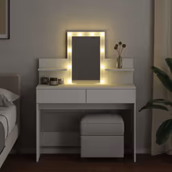 vidaXL Toeletta con LED Bianco 100x40x130 cm - Vista aggiuntiva 3