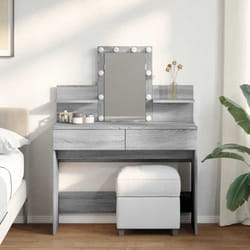vidaXL Toeletta con LED Grigio Sonoma 100x40x130 cm