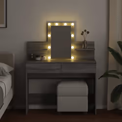 vidaXL Toeletta con LED Grigio Sonoma 100x40x130 cm - Vista aggiuntiva 3