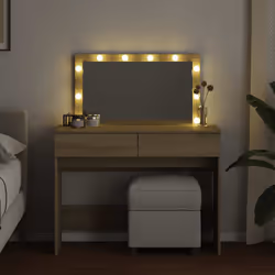 vidaXL Toeletta con LED Rovere Sonoma 100x40x120 cm - Vista aggiuntiva 3