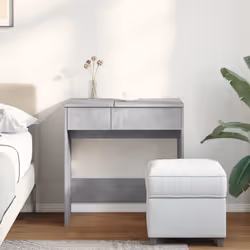vidaXL Toeletta con Specchio Grigio Cemento 73x46,5x120 cm - Vista aggiuntiva 3